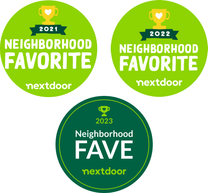 nextdoor neighborhood fave award fro 2021, 2022, and 2023